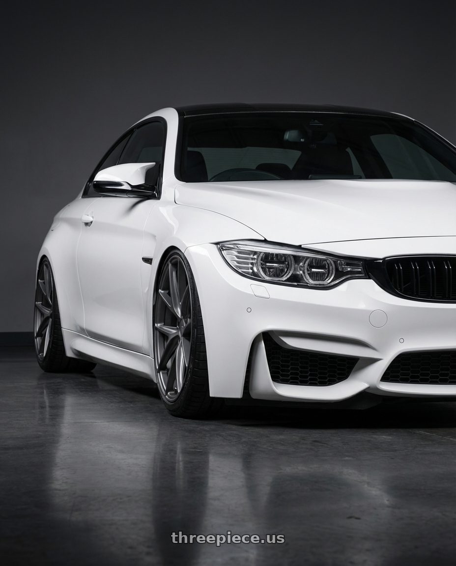 2018 BMW M4 F82 with Niche 1PC M116 MISANO 5X120 19X9.5 +35 MATTE GUN METAL wheels