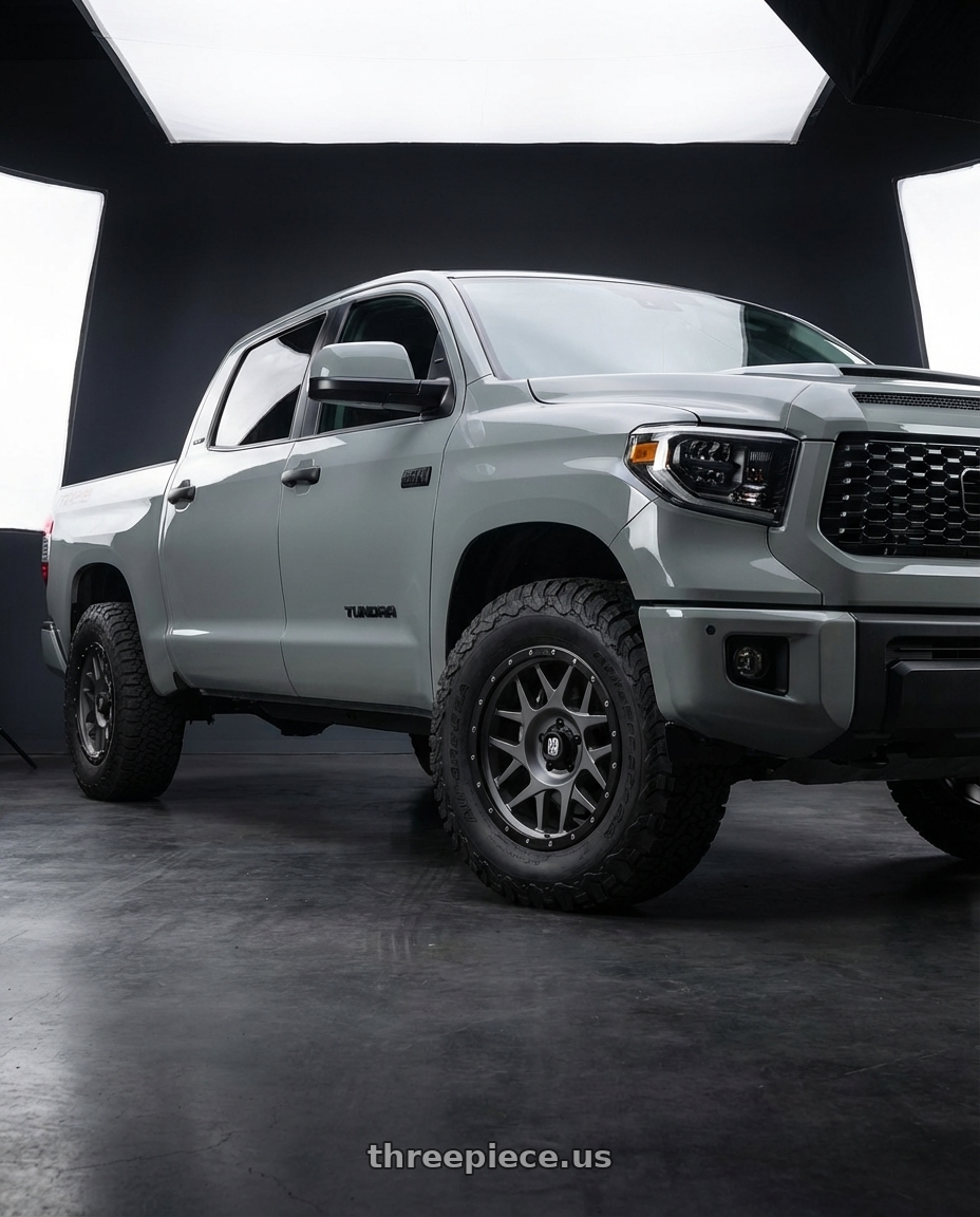 2018 Toyota Tundra with XD XD127 BULLY 5X150 20X9 +0 MATTE GRAY BLACK RING wheels