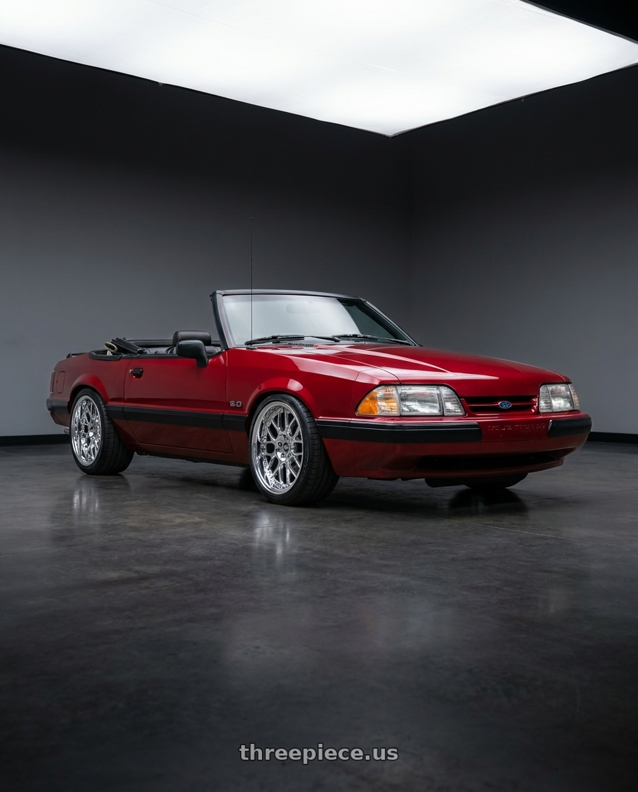 1991 ford mustang lx with ESR Wheels CS18 5x114.3 18x10.5 +22 Vacuum Chrome wheels