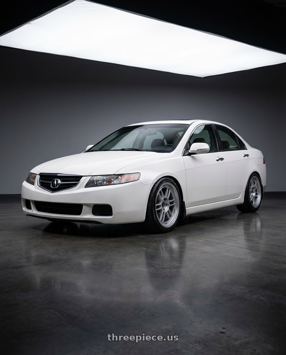 2005 Acura tsx with Enkei RPF1 5x114.3 17x8+45 Silver wheels