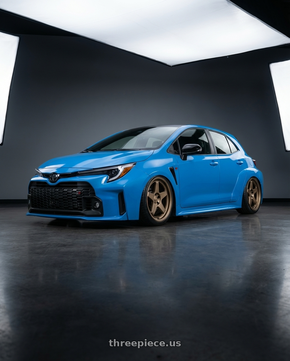 2024 Toyota GR Corolla with Kansei K12B KNP 5x114.3 18x9.5 22 Bronze wheels