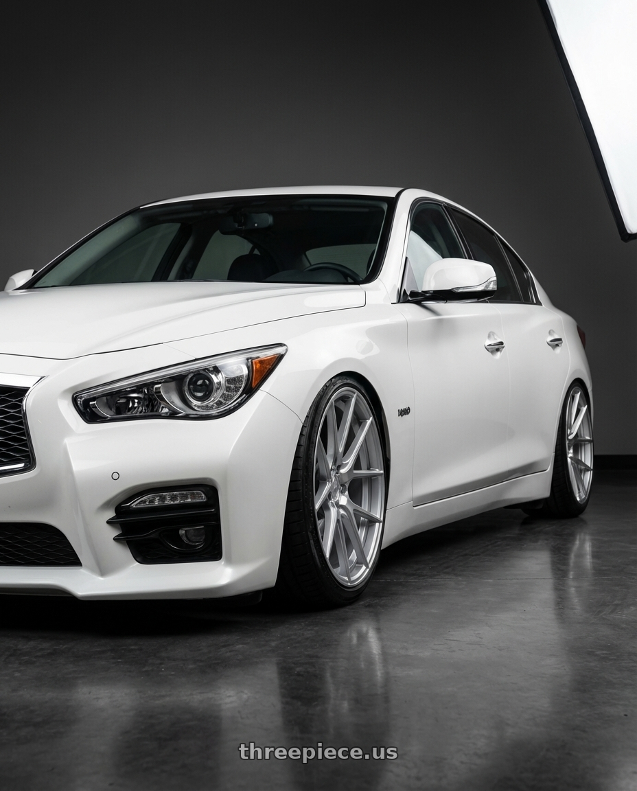 2020 Infiniti Q50 with Aodhan AFF3 5x114.3 20x9+32 Gloss Silver Machined Face wheels