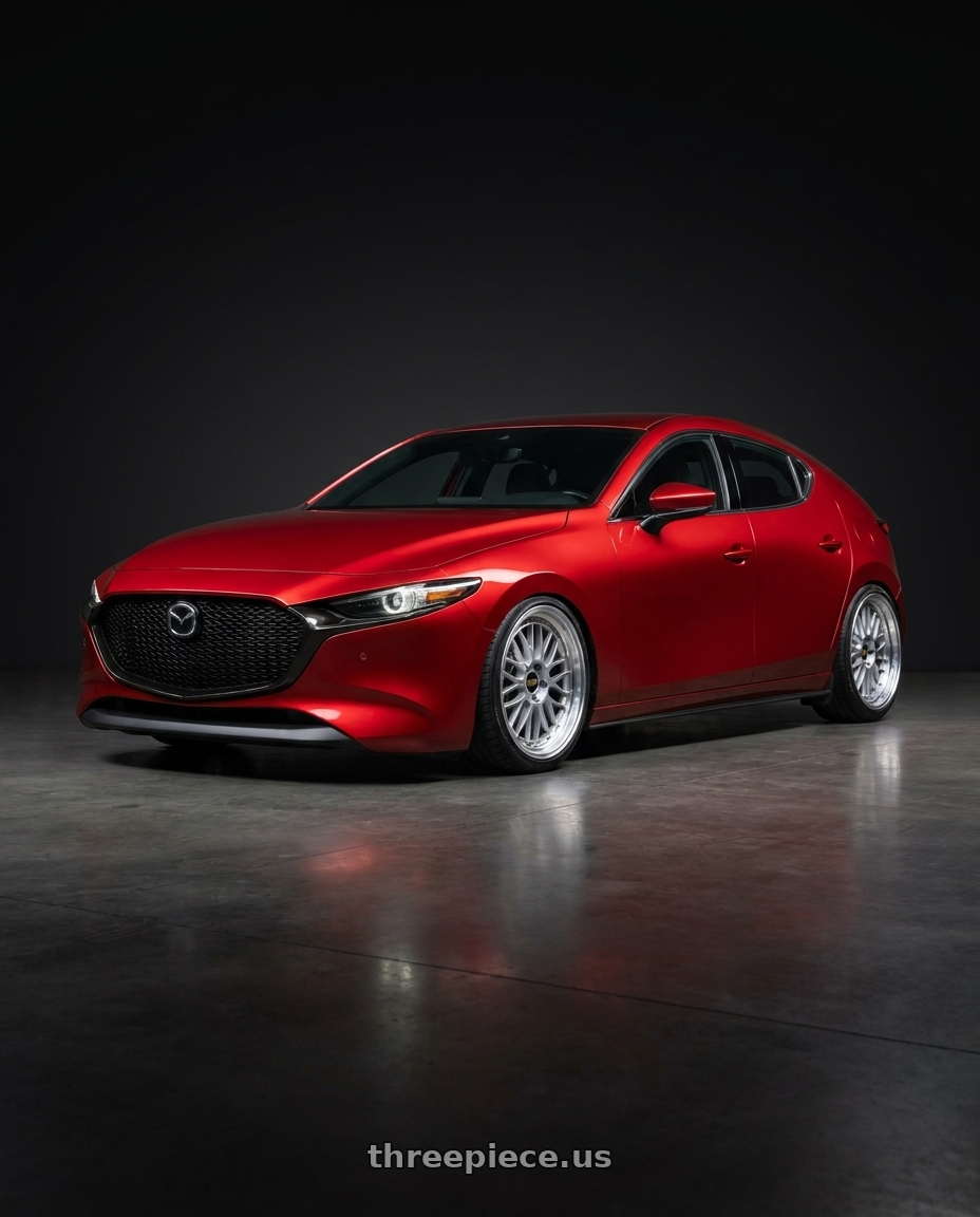 2024 Mazda 3 with BBS LM 5x114.3 19x8.5+43 Diamond Silver wheels