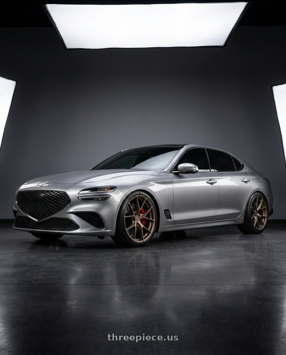 2026 Genesis g70 with Aodhan AFF7 5x112 19x8.5+35 Matte Bronze wheels