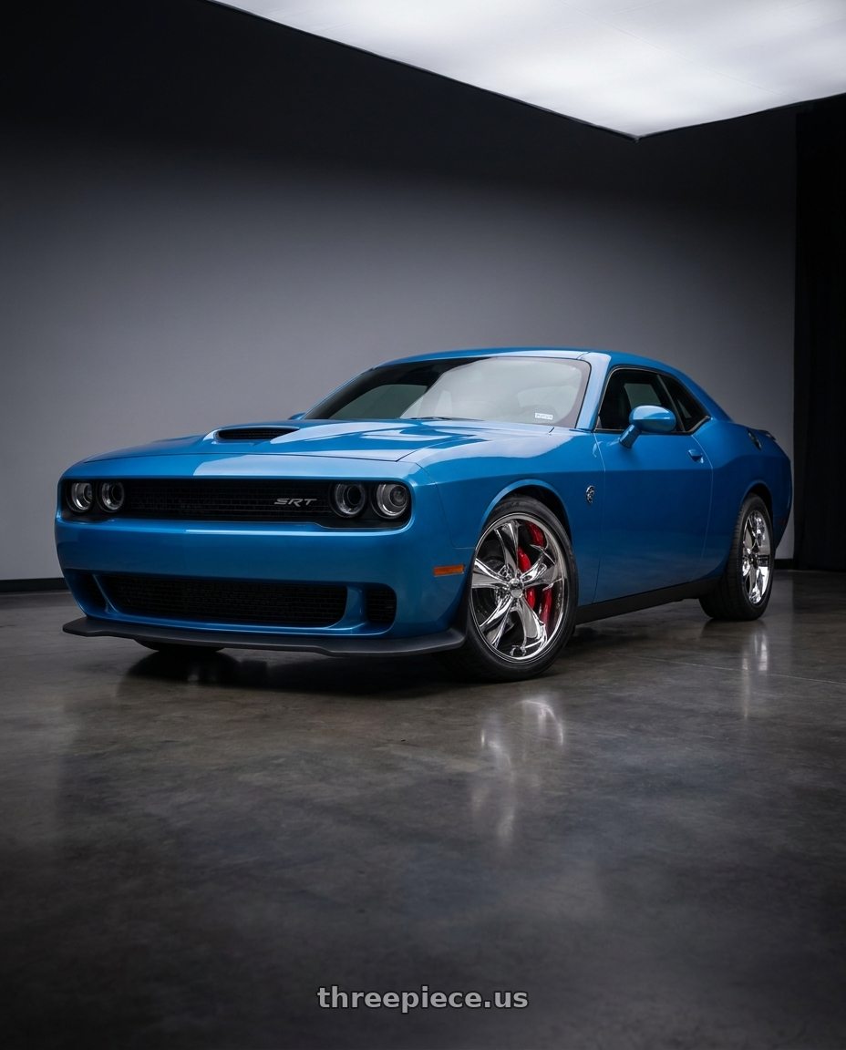2023 Dodge Challenger SRT jailbreak with Foose 1PC F105 LEGEND 5X115 20X8.5 +7 CHROME PLATED wheels