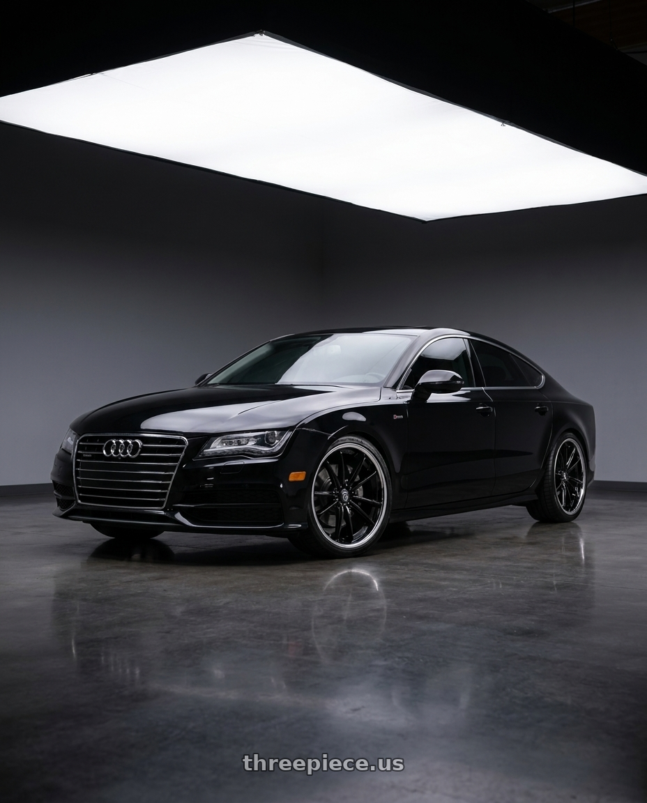 2012 audi A7 with Asanti Black ABL-23 SIGMA 5X112 20X9 +25 GLOSS BLACK W/ CHROME LIP wheels