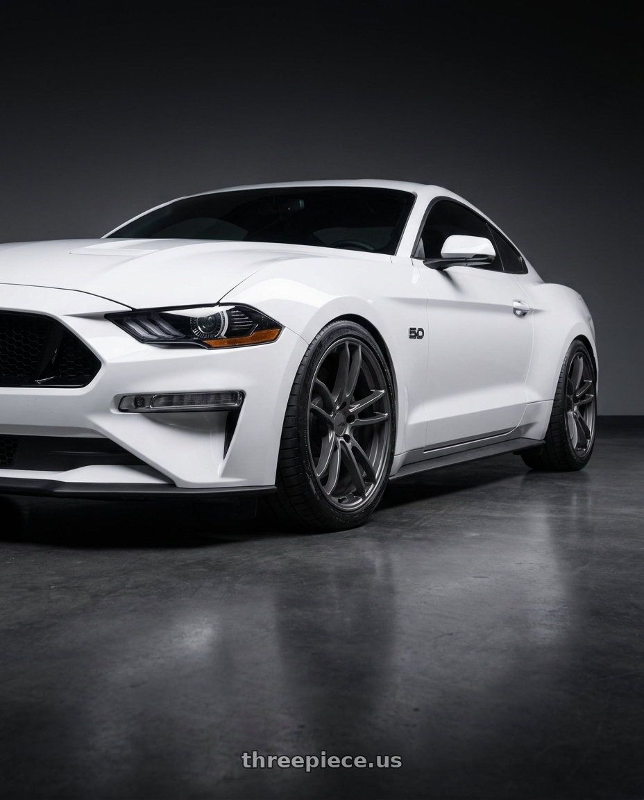 2021 Ford Mustang GT with American Racing AR941 MACH FIVE 5X114.3 20X10 +35 GRAPHITE wheels