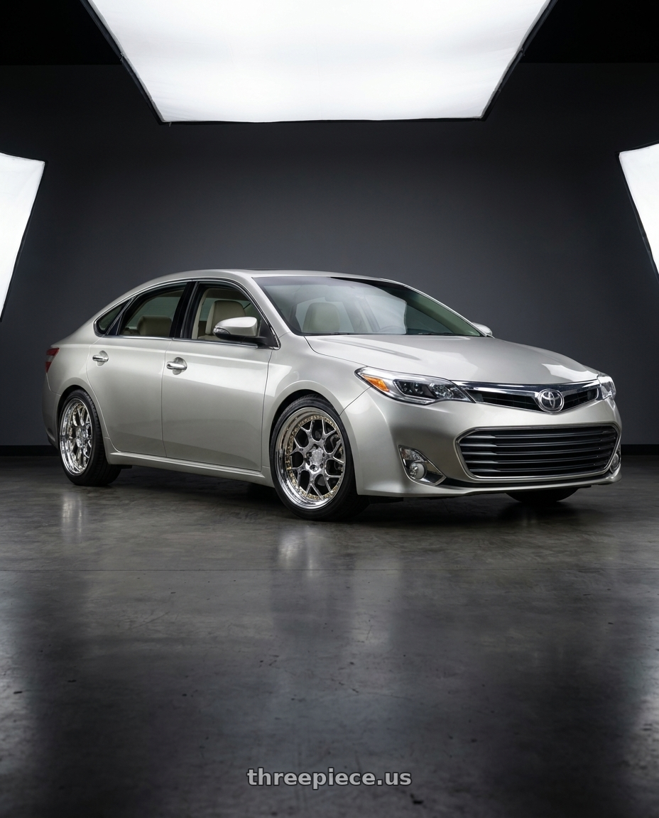 2013 toyota avalon with Aodhan DS01 5x114.3 18x8.5+35 Vacuum Chrome W/ Gold Rivets wheels