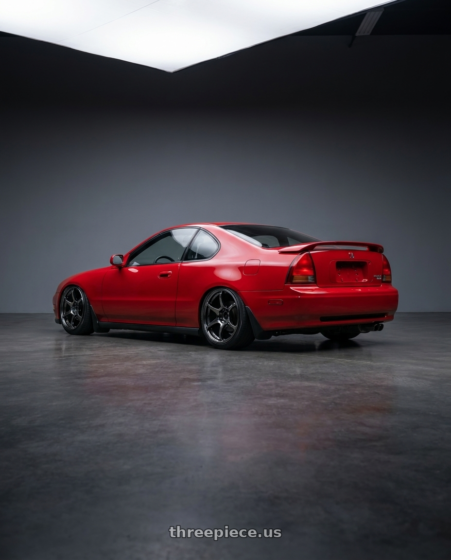 1994 Honda prelude vtec with Advan RGIII 5x114.3 17x9.0+45 Hyper Black wheels rear three quarter view slight stretch tires