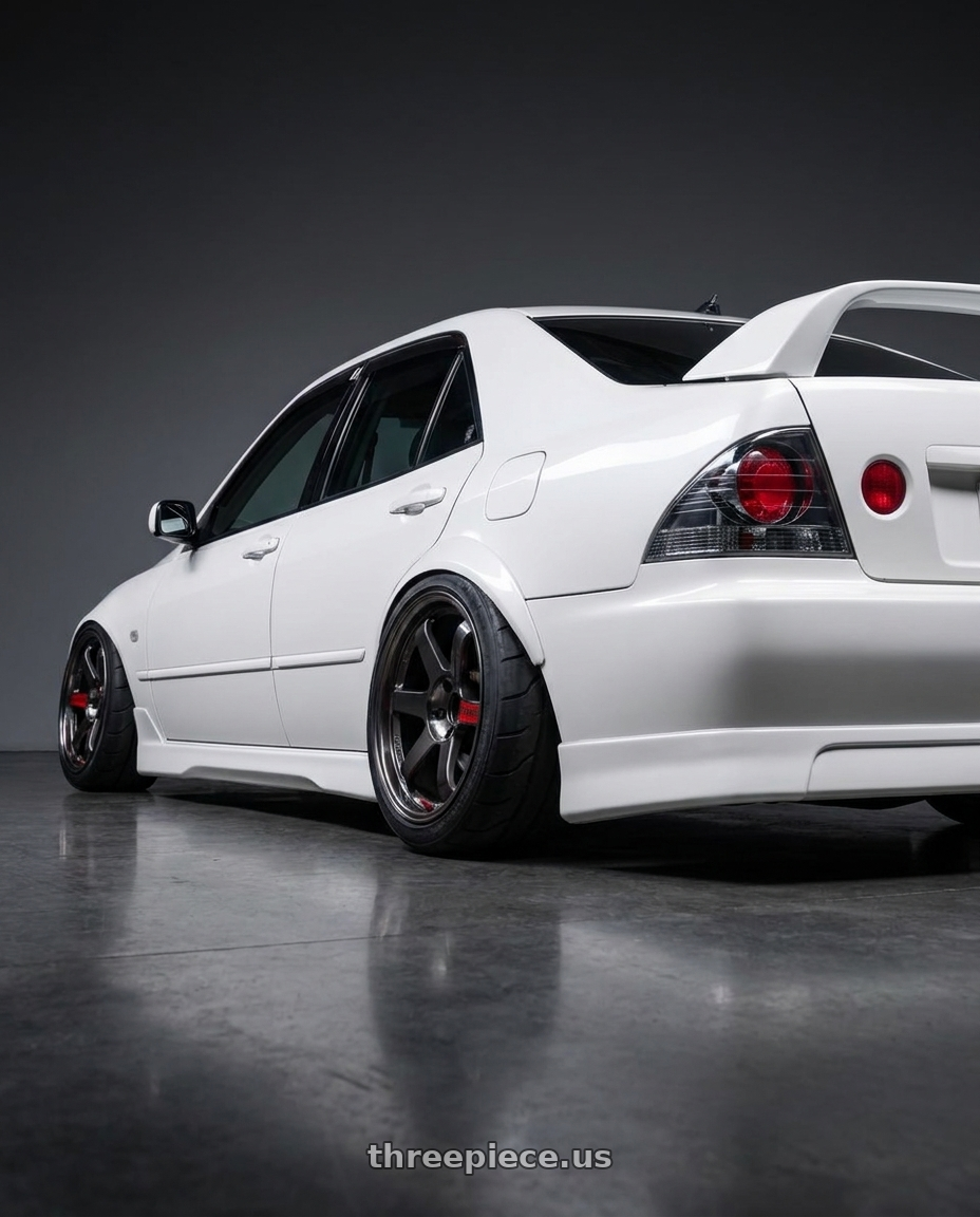 2001 Toyota Altezza c.ruizhang with Volk Racing TE37 SL 5x114.3 18x9.5+40 wheels rear three quarter view meaty tires