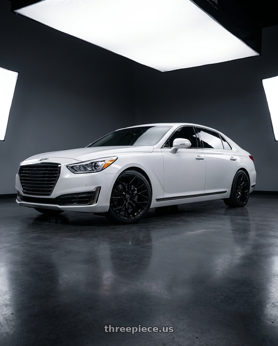 2018 genesis g90 ultimate with MARQUEE WHEELS M1004 5x114.3 20x10.5+40 GLOSS BLACK wheels