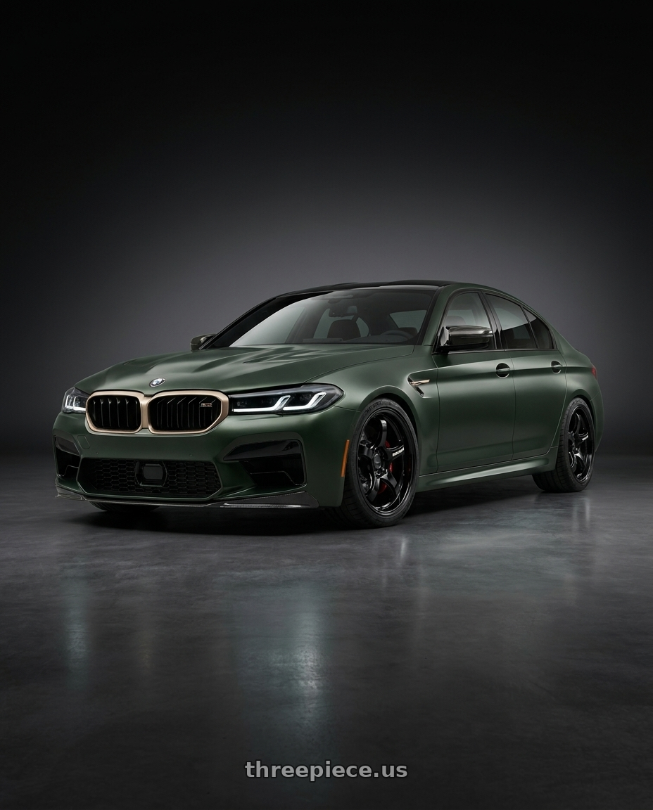 2022 Bmw M5 Cs with WedsSport RN-05M 5x114.3 18x10+18 Gloss Black wheels