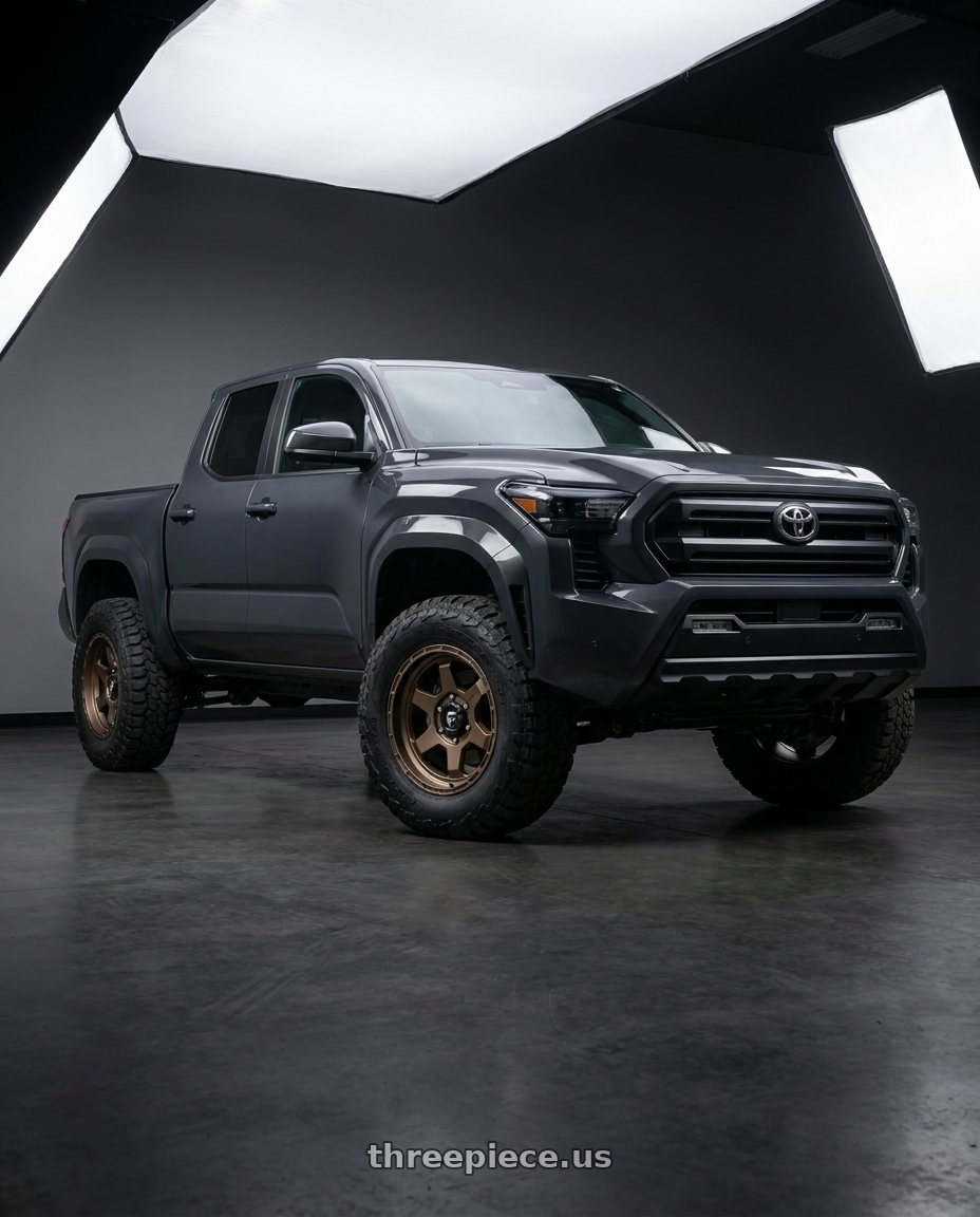toyota tacoma 4th gen 2024 sr rwd with Fuel 1PC D666 SHOK 6X139.7 17X9 +1 MATTE BRONZE wheels