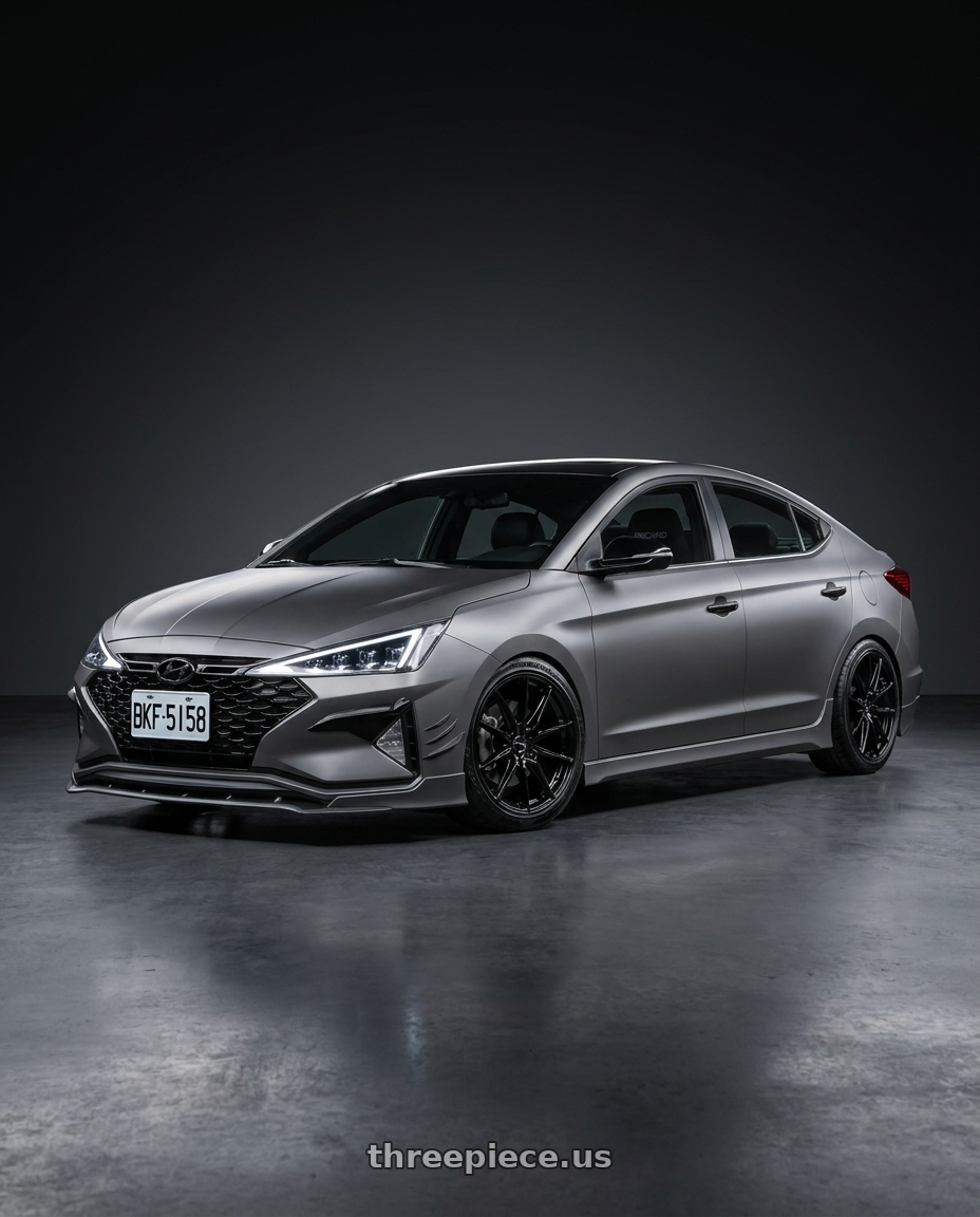 2020 Hyundai Elantra Sport MK6.5 with Work Emotion Zr10 5x114.3 18x8.5 +32 Black Diamond Lip Cut wheels