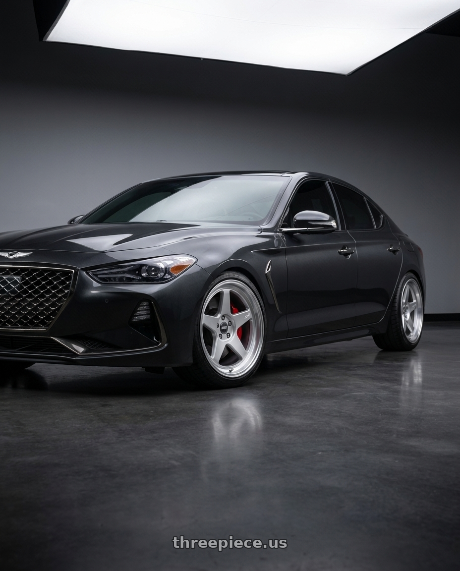 2019 Genesis g70 with ESR Wheels CR SERIES CR5 5x105 19x9 +32 Hyper Silver wheels