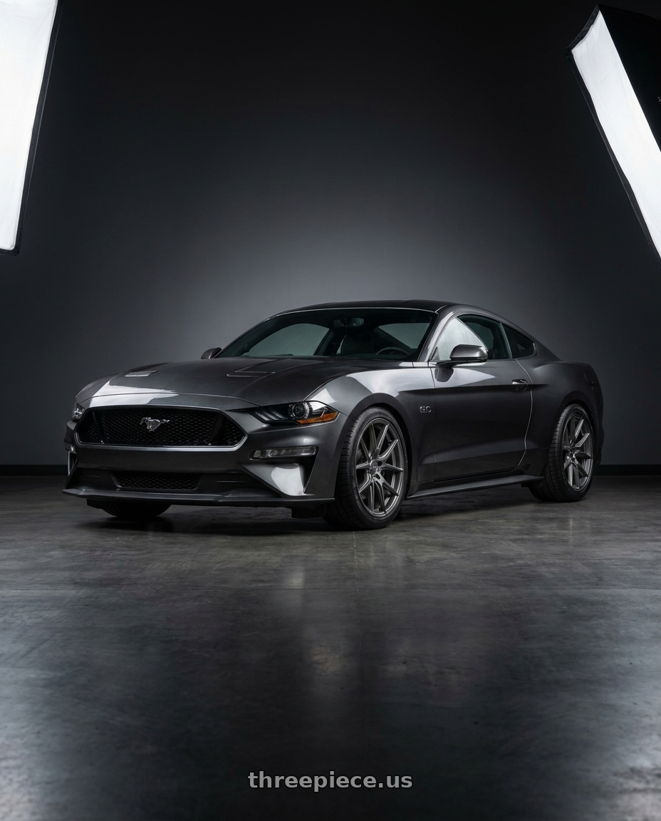 2021 Ford Mustang GT with American Racing AR941 MACH FIVE 5X114.3 20X10 +35 GRAPHITE wheels