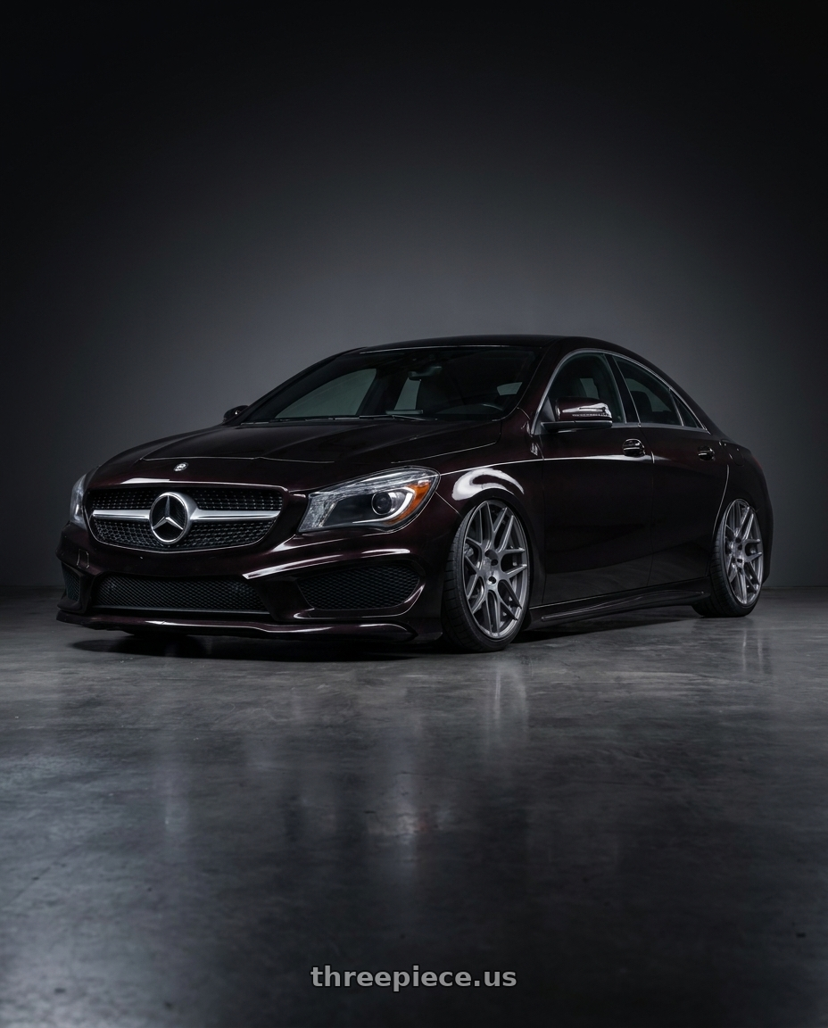 2018 Mercedes-Benz CLA C117 with Aodhan AFF2 5x112 19x9.5+35 Matte Gray wheels