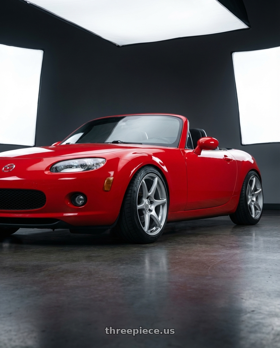 2012 Mazda MX-5 Miata NC with Kansei K11S Tandem 5x114.3 17x9.5 12 Hyper Silver wheels