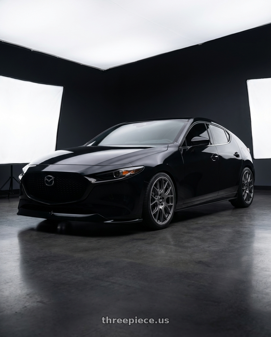 2025 Mazda 3 Hatchback with BBS CH-R 5x120 20x9 +44 Satin Titanium Polished Rim Protector wheels