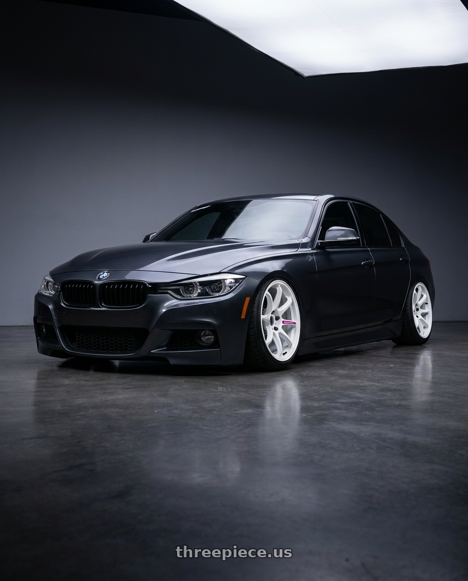 2015 Bmw 335i with Work Emotion Zr10 5x100 18x8.5 +32 Azure White wheels