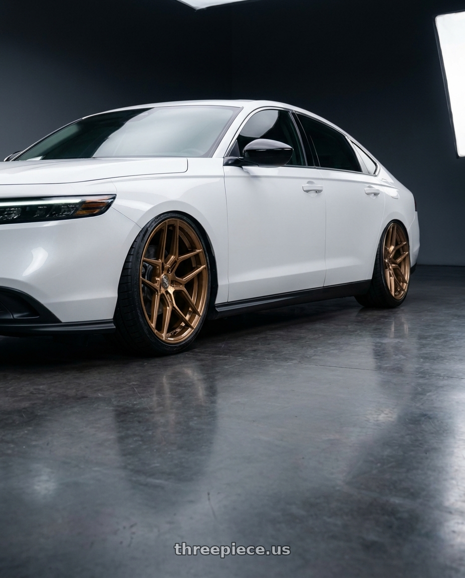 2026 Honda accord with ESR Wheels RF11 5x110 19x9.5 +35 Gloss Brushed Bronze wheels