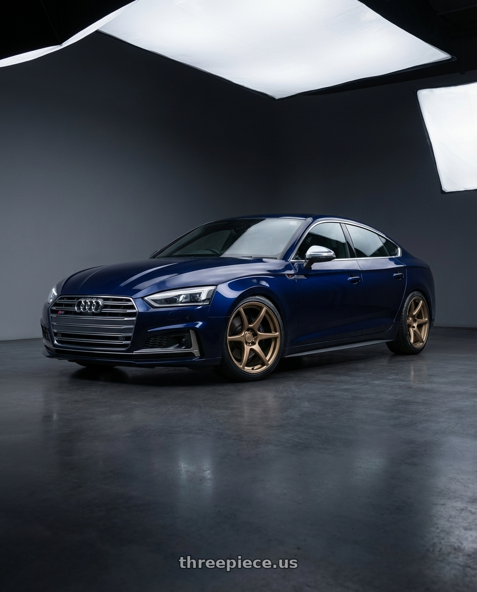 2014 Audi S5 B8 with Kansei K11B Tandem 5X112 19x9.5 22 Bronze wheels