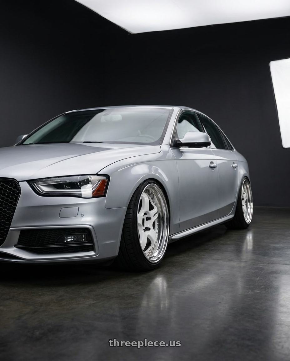 2016  Audi A4  with Work Meister S1 3P 5x112 19x8.5+31 L Disk White wheels