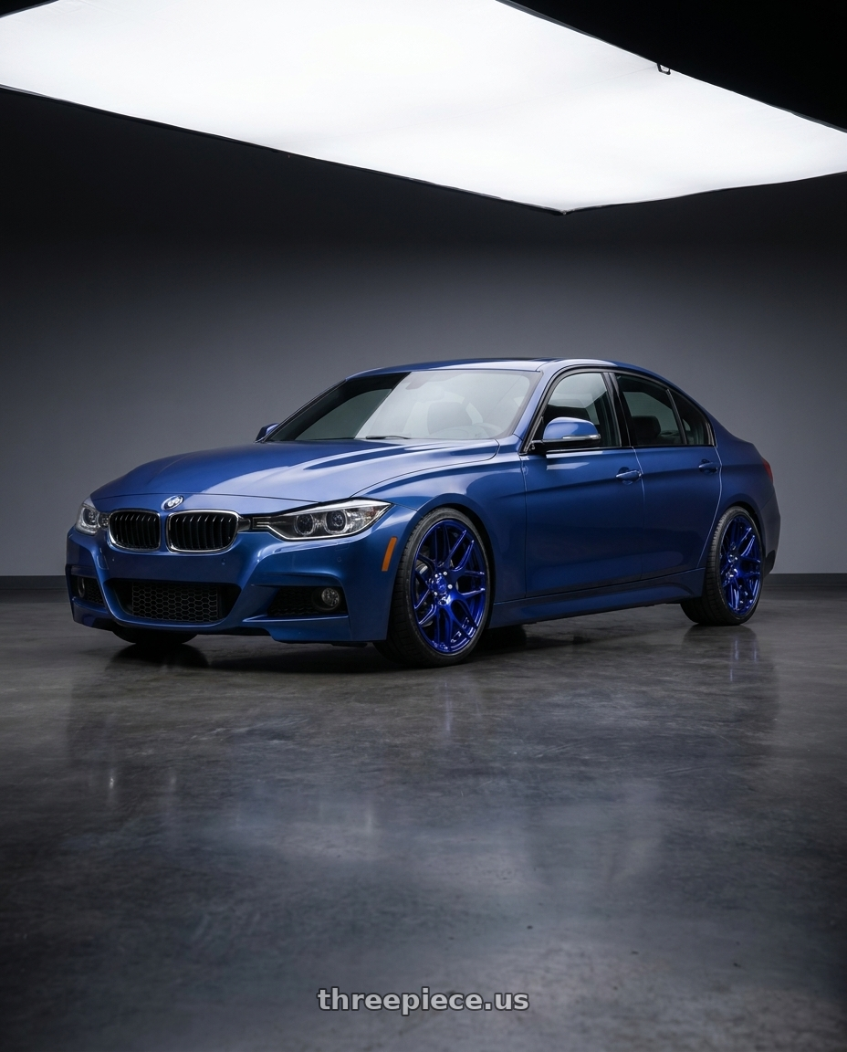 2012 Bmw 328 M Sport Tanzanite Blue with MRR FS1 5x130 18x8.5  +45 Candy Blue wheels