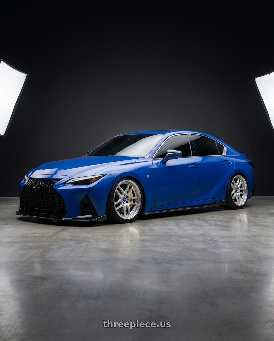 2021 Lexus IS 350 F-Sport with Work Emotion D9r 5x114.3 19x9.5 +38 Gt Silver Rim Cut wheels