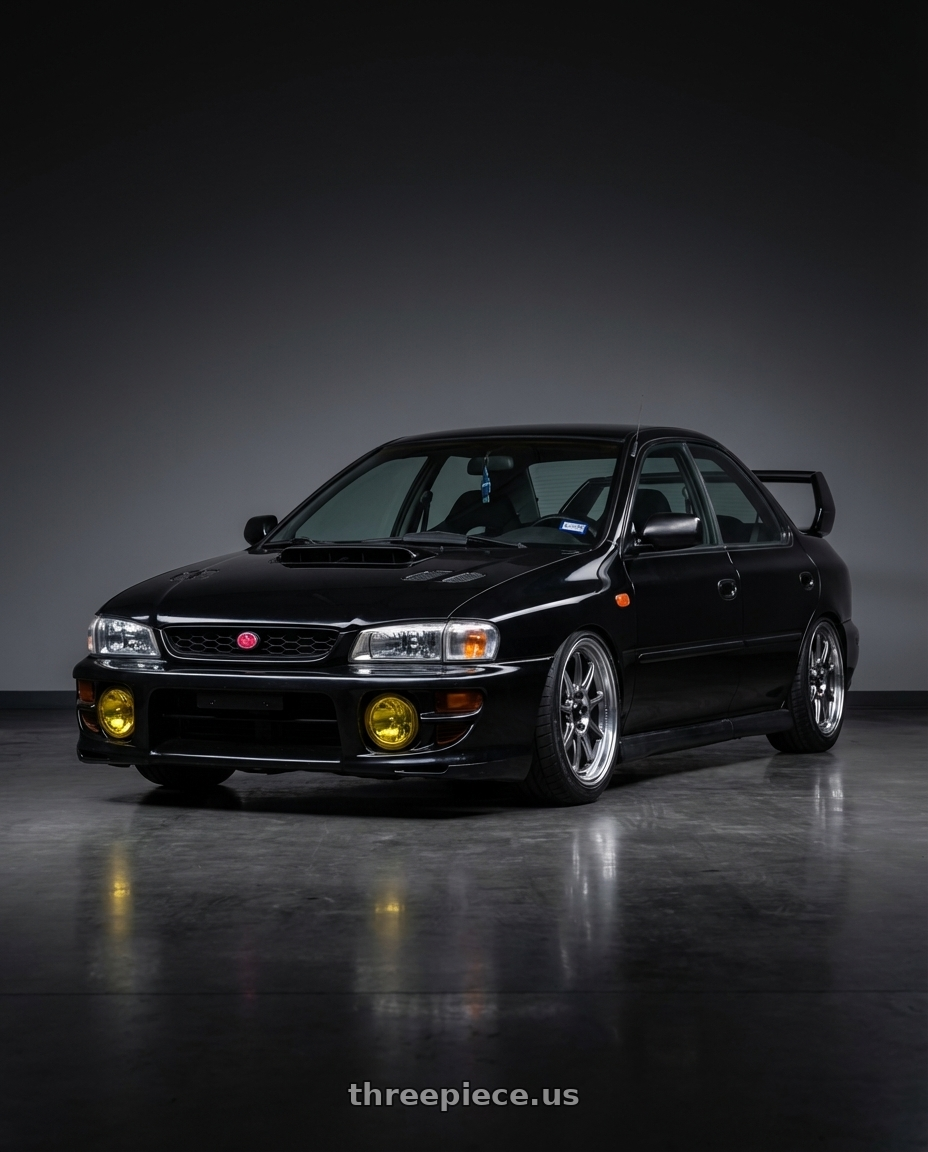 1998 Subaru Impreza GC8 with Konig Countergram 5x100 17x8+40 Hyper Chrome / Machined Lip wheels