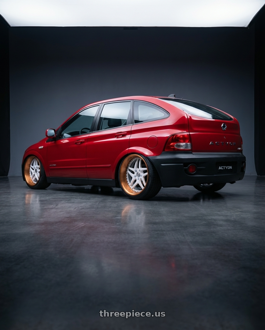 SsangYong Actyon 2007 with Heritage Wheel EBISU-DIR wheels rear three quarter view slight stretch tires