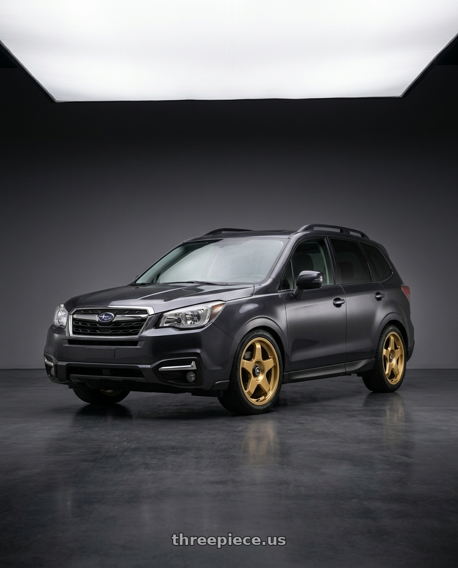 2017 Subaru Forester Xt Dark Grey Metallic with fifteen52 CHICANE 5x114.3 / 5x100 18x8.5 +35 GOLD (GLOSS GOLD) wheels