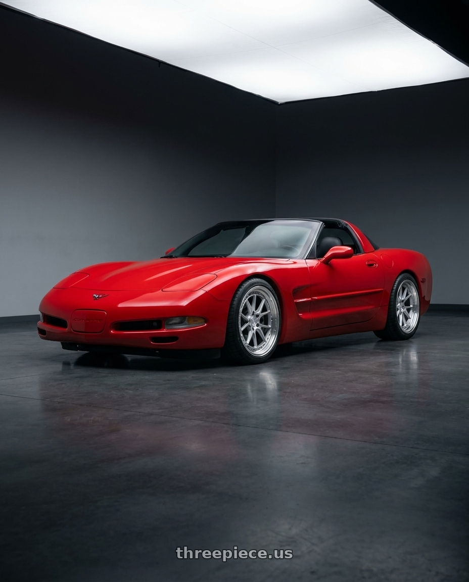 2002 chevrolet corvette base t with Aodhan DS08 5x120 19x9.5+35 Silver w/Machined Face wheels