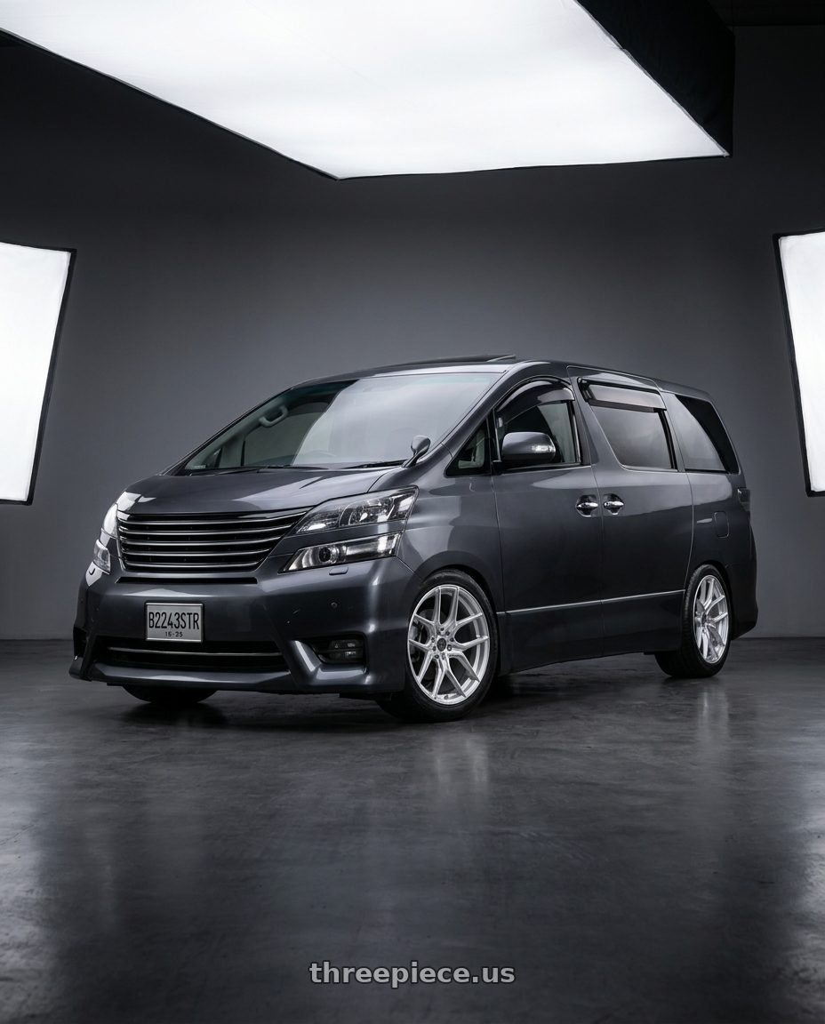 2011 Toyota vellfire with MV Forged MVF5 blank 20x10 BLANK Diamond Silver wheels