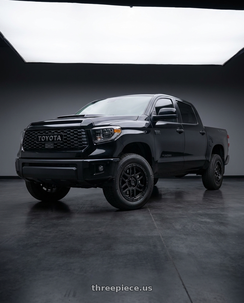 2021 Toyota Tundra 1794 Edition with KMC KM544 MESA 5X150 18X9 +25 SATIN BLACK WITH GLOSS BLACK LIP wheels