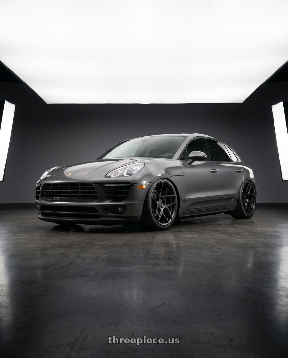 2017 Porsche Macan with Aodhan AFF2 5x112 19x9.5+35 Matte Black wheels
