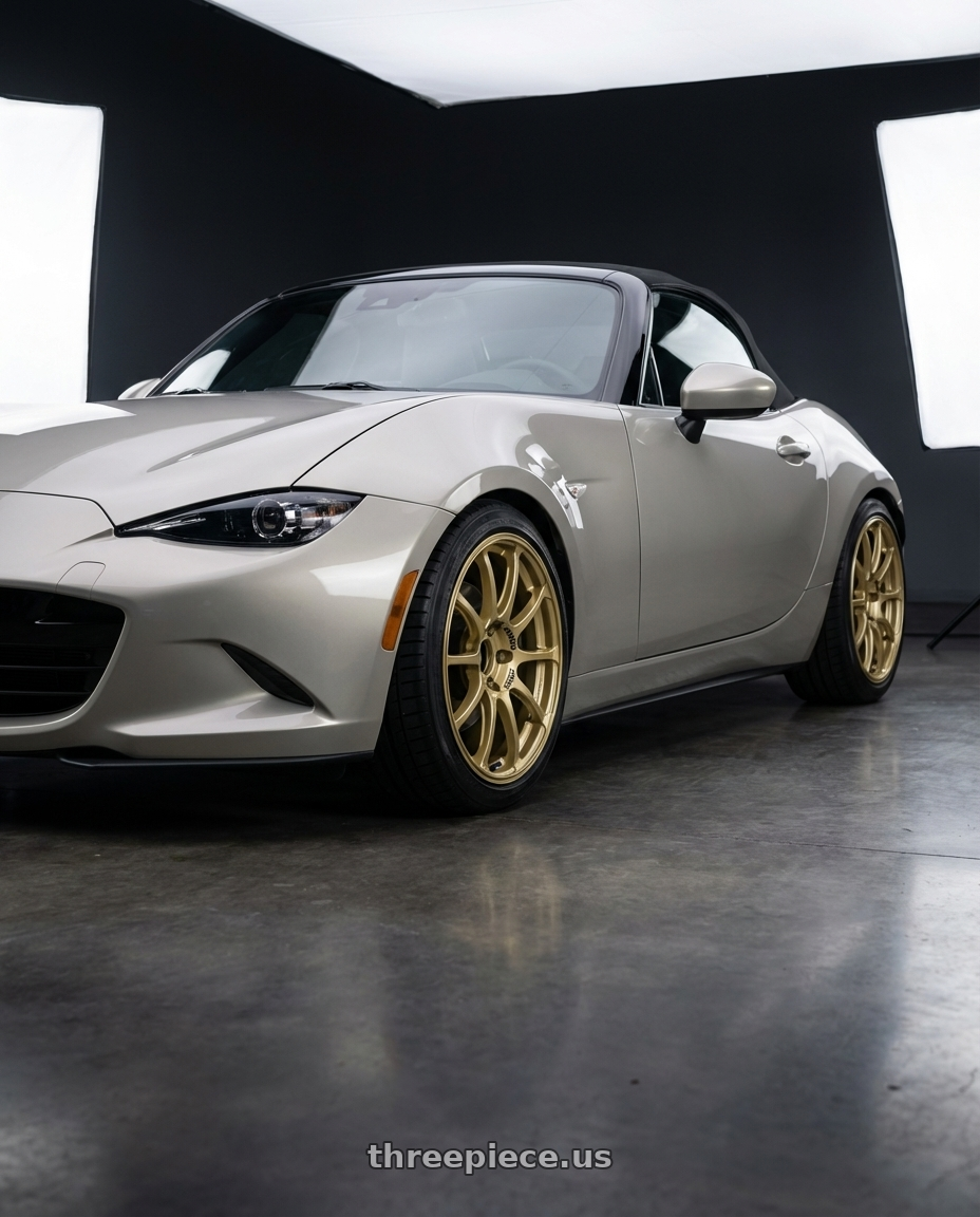 2021 Mazda MX-5 Miata ND with Advan RCIII 5x114.3 17x7+45 Gold wheels