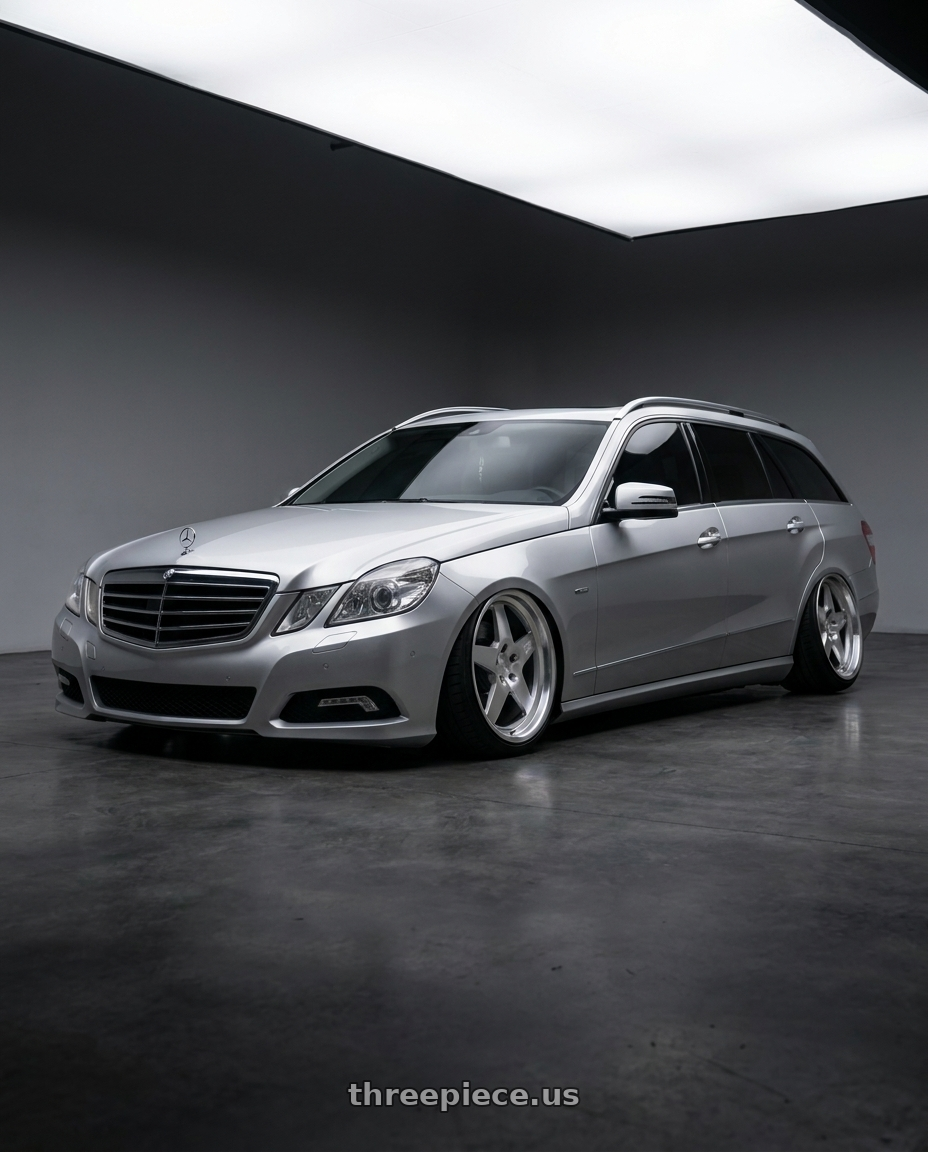 2010 Benz s212 with Klutch SL5 5x112 18x8.5  +35 Silver Machined wheels