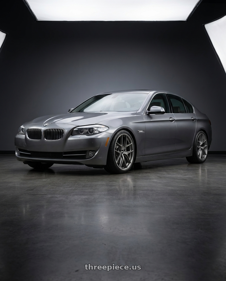 2016 BMW 5 Series F10 with BBS CC-R 5x120 19x9.0+26 Satin Platinum wheels