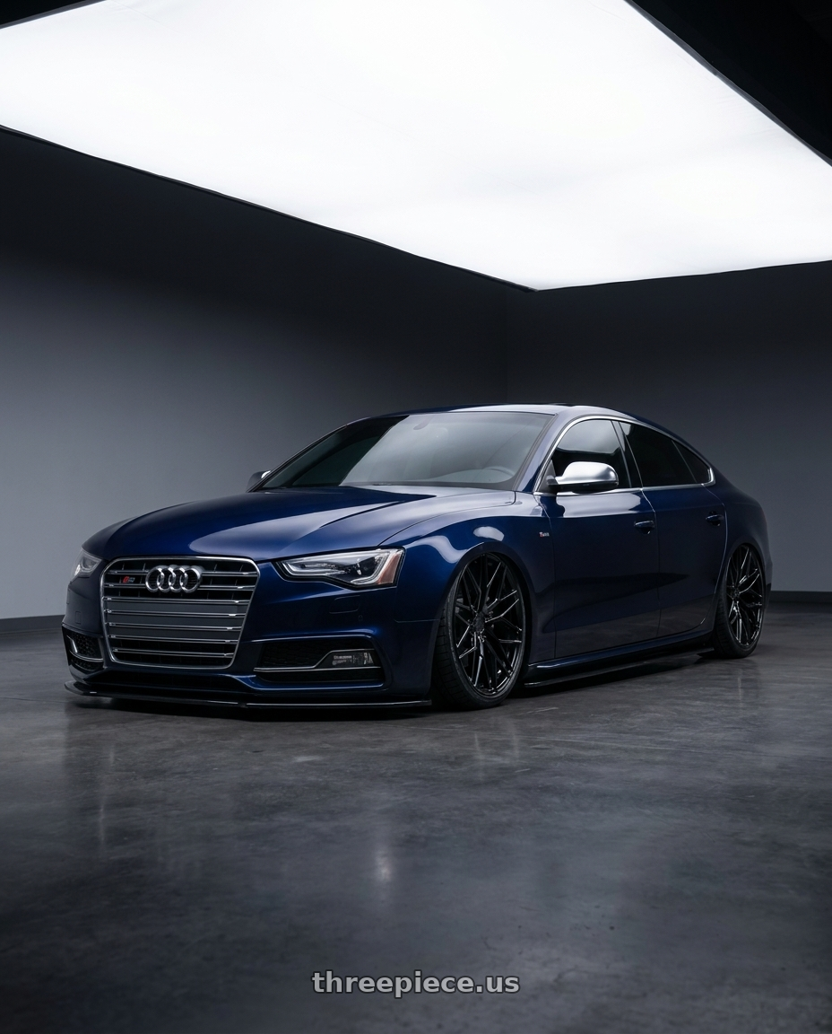 2014 Audi S5 B8 with Avant Garde Wheels M520R 5X112 19x8.5 +35 Gloss Black wheels