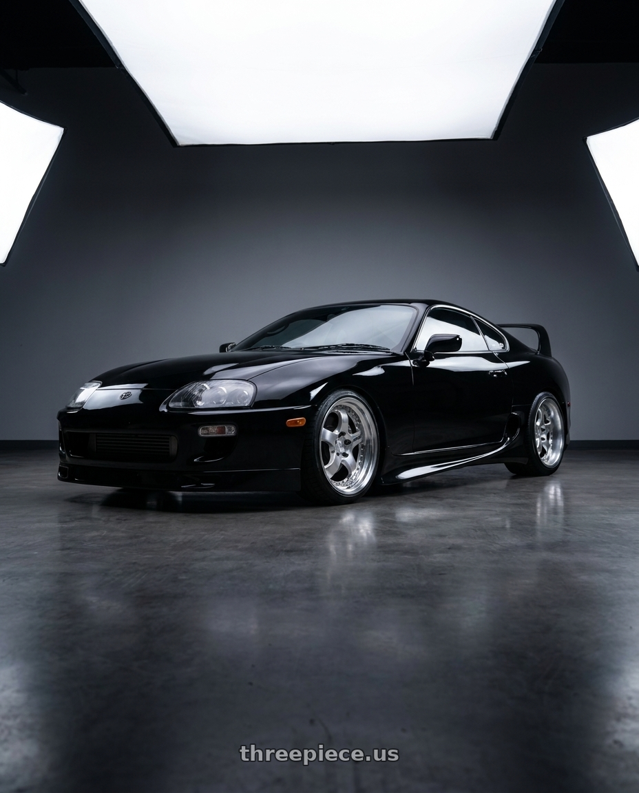 1993 toyota supra with Work Meister S1 3P 5x114.3 18x8+43 R Disk Bright Buff Finish wheels