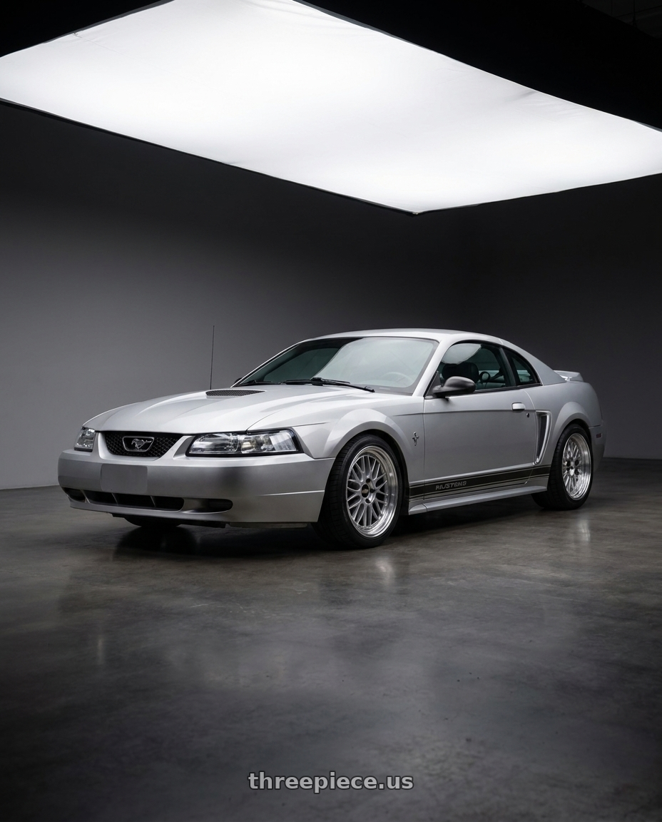 2000 ford mustang coupe with BBS LM 5x114.3 17x7.5+38 Diamond Silver wheels