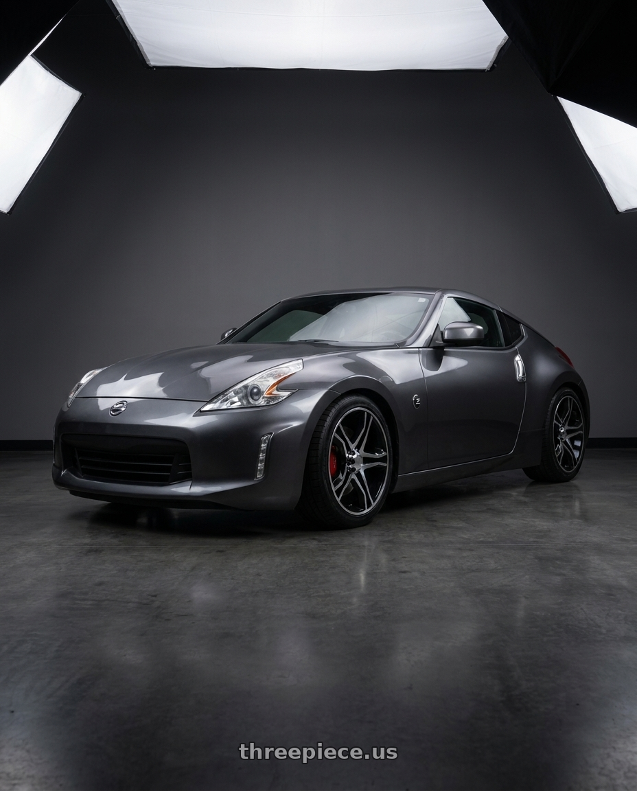 2020 Nissan 370Z Sport Touring with American Racing AR893 MAINLINE 5x114.3 18x8.5 +30 GLOSS BLACK MACHINED wheels