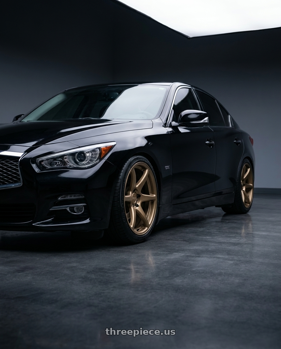 2015 Infiniti Q50 with Kansei K11B Tandem 5X100 18x9.5 22 Bronze wheels