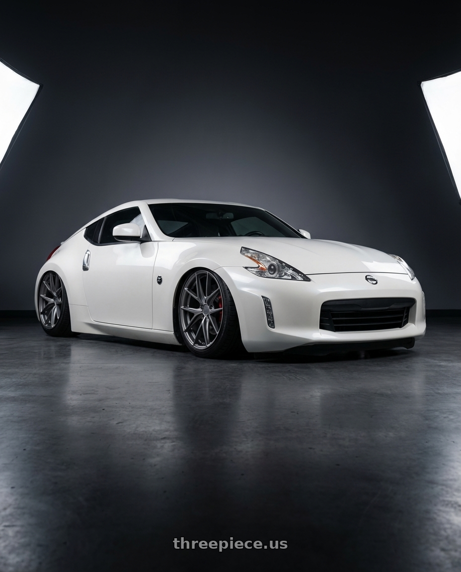 2019 Nissan 370Z with Niche 1PC M116 MISANO 5X114.3 19X9.5 +35 MATTE GUN METAL wheels