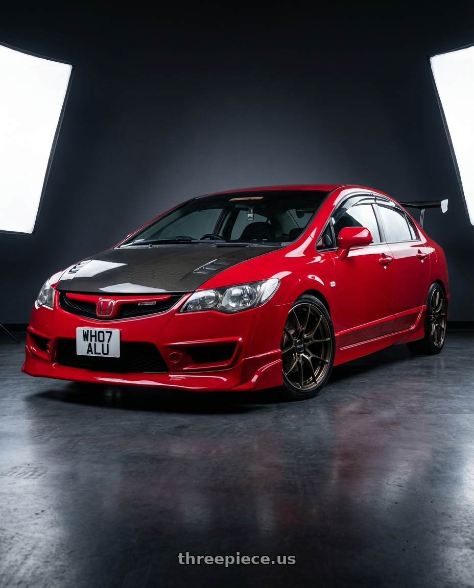 honda civic 2007 with Volk Racing G025 DA/C 5x114.3 18x9.5 +45 DARK AMBER CLEAR / DC wheels