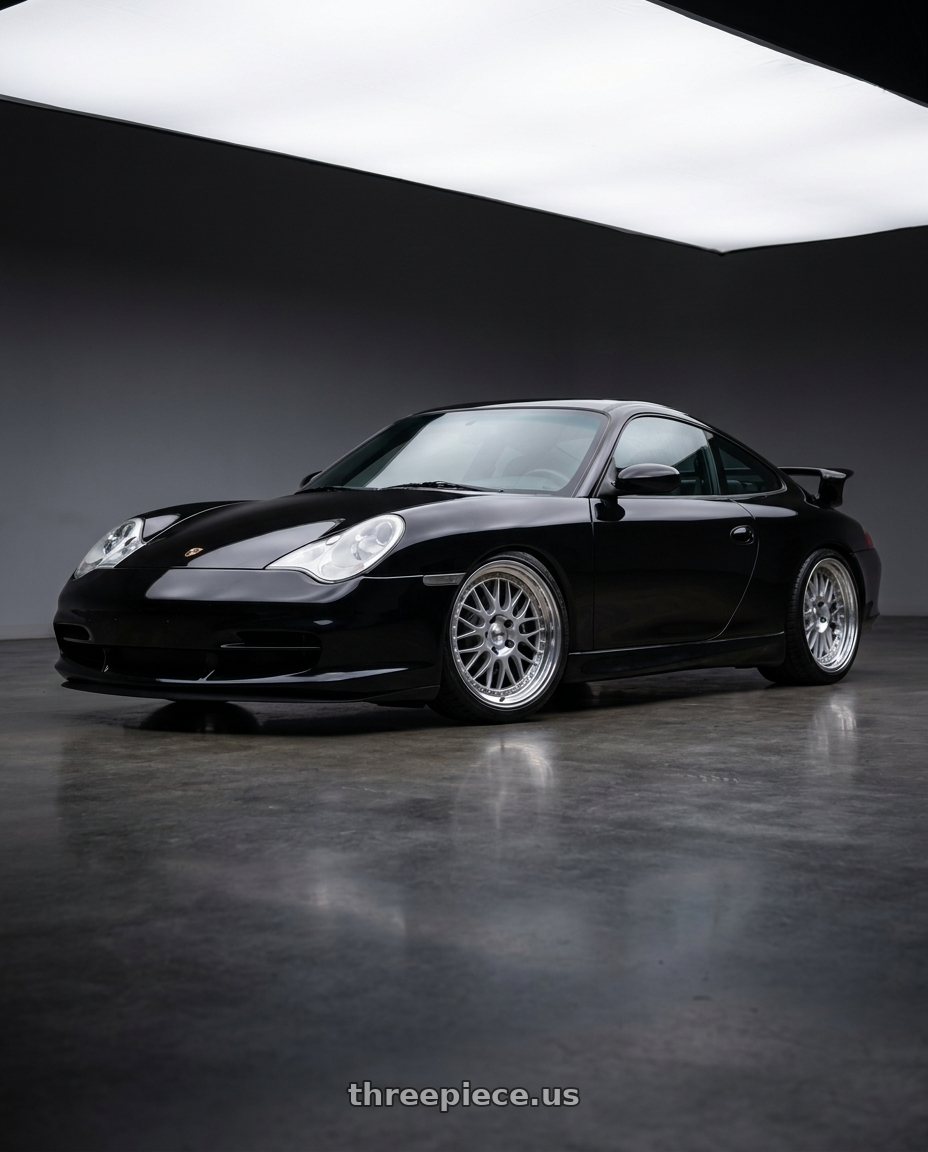 2000 Porsche 911 Carrera C2 with Work Meister M1 3p 5x130 18x9.5+46 H Disk Silver wheels