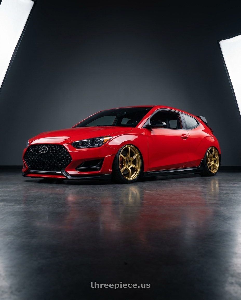 2022 Hyundai Veloster N with Advan RGIII 5x114.3 19x9.0+25 Gold wheels