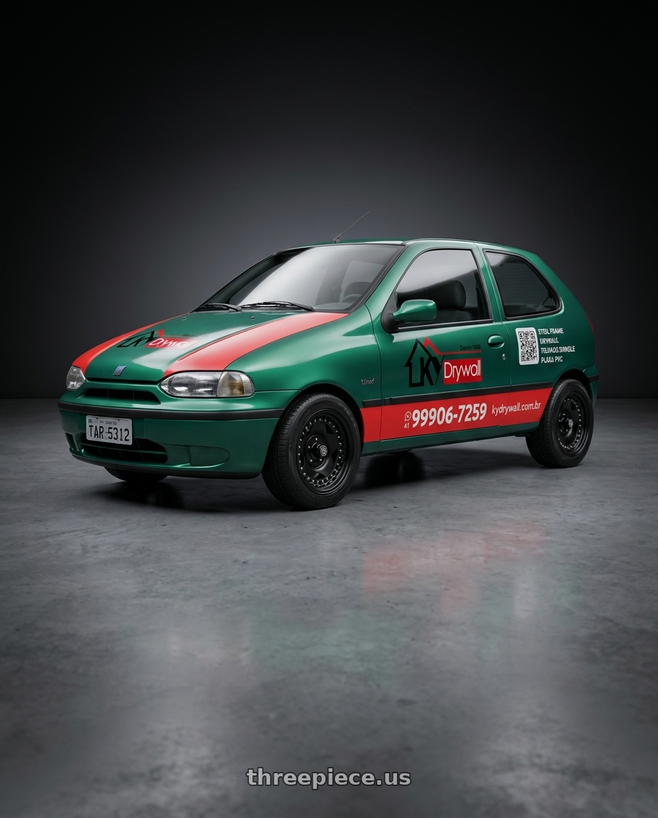 1996 fiat palio adesivo with Center Line Convo Pro 2.0 5X114.3 15x7 -6 Satin Black Center with Satin Black Convo Lip wheels
