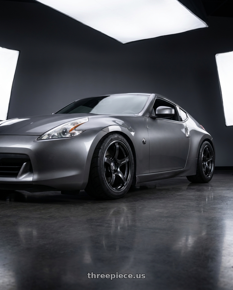 2009 Nissan 370z with Advan Racing TC4 5x114.3 18x11.0 +15 BLACK GUNMETALLIC & RING wheels